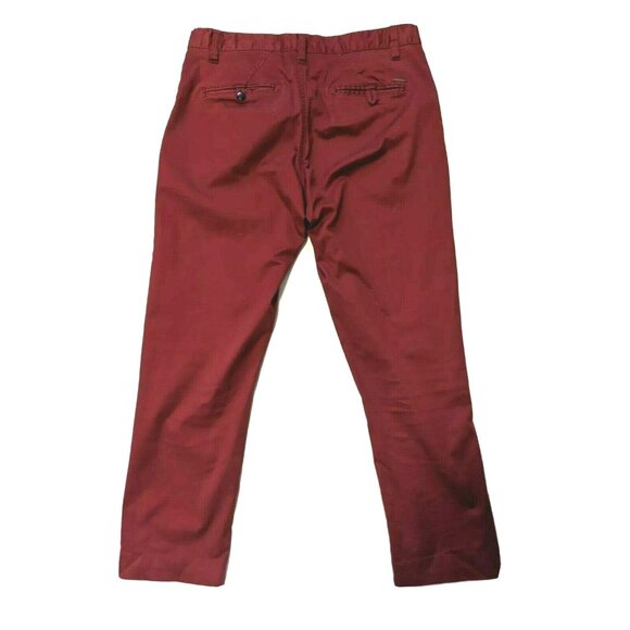 Le 31 Simons Men's Pants Stockholm Fit Burgundy 5 Pockets Size 32-34 L - Picture 2 of 9
